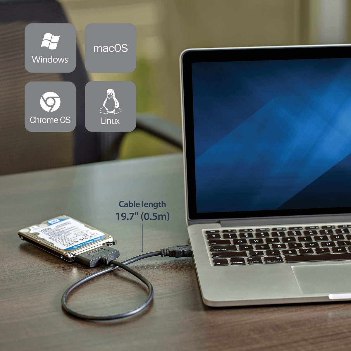 StarTech.com USB 3.1 to 2.5" SATA Hard Drive Adapter - USB 3.1 Gen 2 10Gbps with UASP External HDD/SSD Storage Converter (USB312SAT3CB)