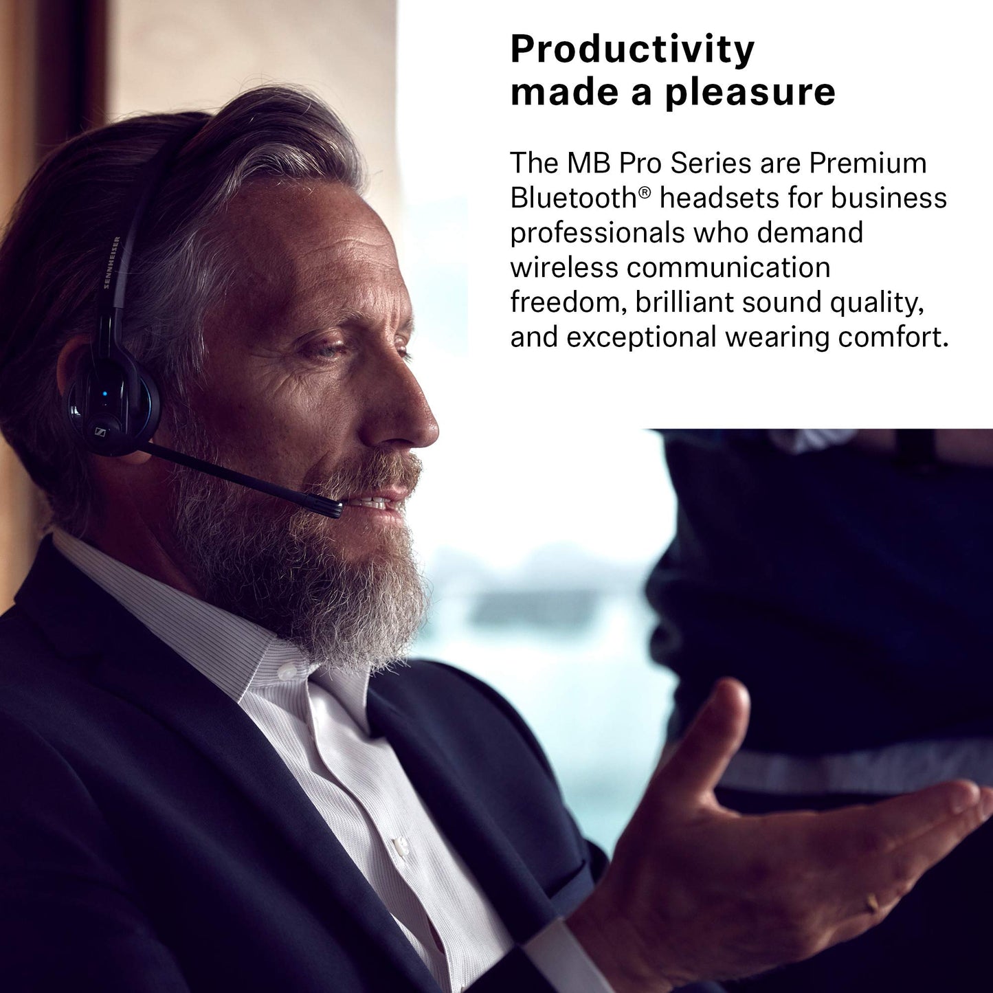 Sennheiser MB Pro 2 (506044) - Dual-Sided, Wireless Bluetooth Headset | for Mobile Phone Connection | w/HD Sound & Noise Cancelling Microphone (Black)