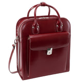 McKlein 96496 USA la Grange 15" Leather Vertical Patented Detachable -Wheeled Ladies' Laptop Briefcase Red