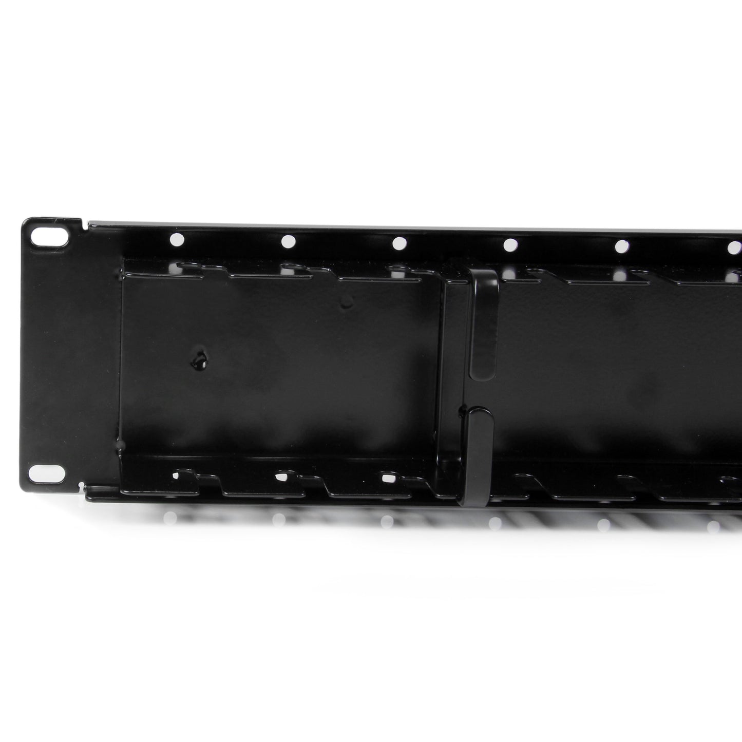 StarTech.com 2U Double-Sided Horizontal Cable Management Panel with Finger Duct & D-Ring Hooks - Rack Cable Organizer/Manager (CMPNL2U)
