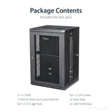StarTech.com 18U Wall Mount Network Switch Cabinet - 4-Post Adjustable Depth (2" to 16") Fully Secure IT Cabinet w/ Cable Management 200lb / 90kg (RK1820WALHM)