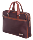 Medium 14 Inch Womens Leather Trim Laptop Pilot Case with Padded Notebook/Ultrabook Compartment (Tunis GFC016)