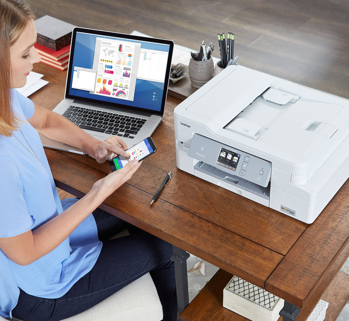 Brother MFC-J995DWXL Wireless Color Printer with Scanner, Copier & Fax