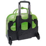 McKlein 96641 USA Roseville 15" Leather Fly-Through Checkpoint-Friendly Patented Detachable -Wheeled Ladies' Laptop Briefcase Green