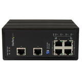 StarTech.com 6 Port Unmanaged Industrial Gigabit Ethernet Switch w/ 4 PoE+ Ports & Voltage Regulation - DIN Rail/Wall Mountable PoE Switch (IES61002POE)