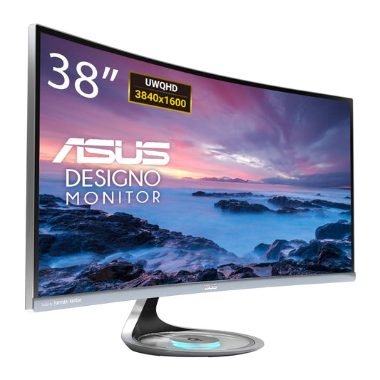 ASUS MX38VC 37.5" Monitor IPS Eye Care with Qi Charging, Space Gray/Black