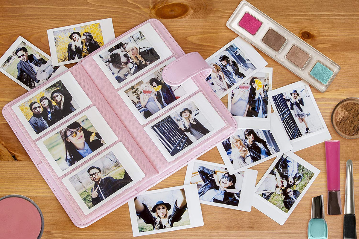 Instant Camera with Groovy Case & Photo Album Flamingo Pink Set Bundles