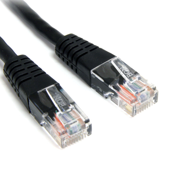 StarTech.com Cat5e Ethernet Cable - 2 ft - Black - Patch Cable - Molded Cat5e Cable - Short Network Cable - Ethernet Cord - Cat 5e Cable - 2ft (M45PATCH2BK)