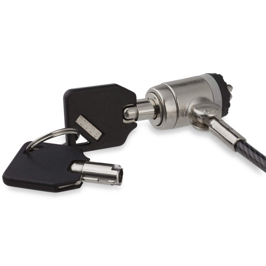StarTech.com Keyed Cable Lock - Push-to-Lock Button - 2 m (6.5') Steel Cable - Locking Cable for Laptop - Computer Security Cable Lock (LTLOCKKEY)