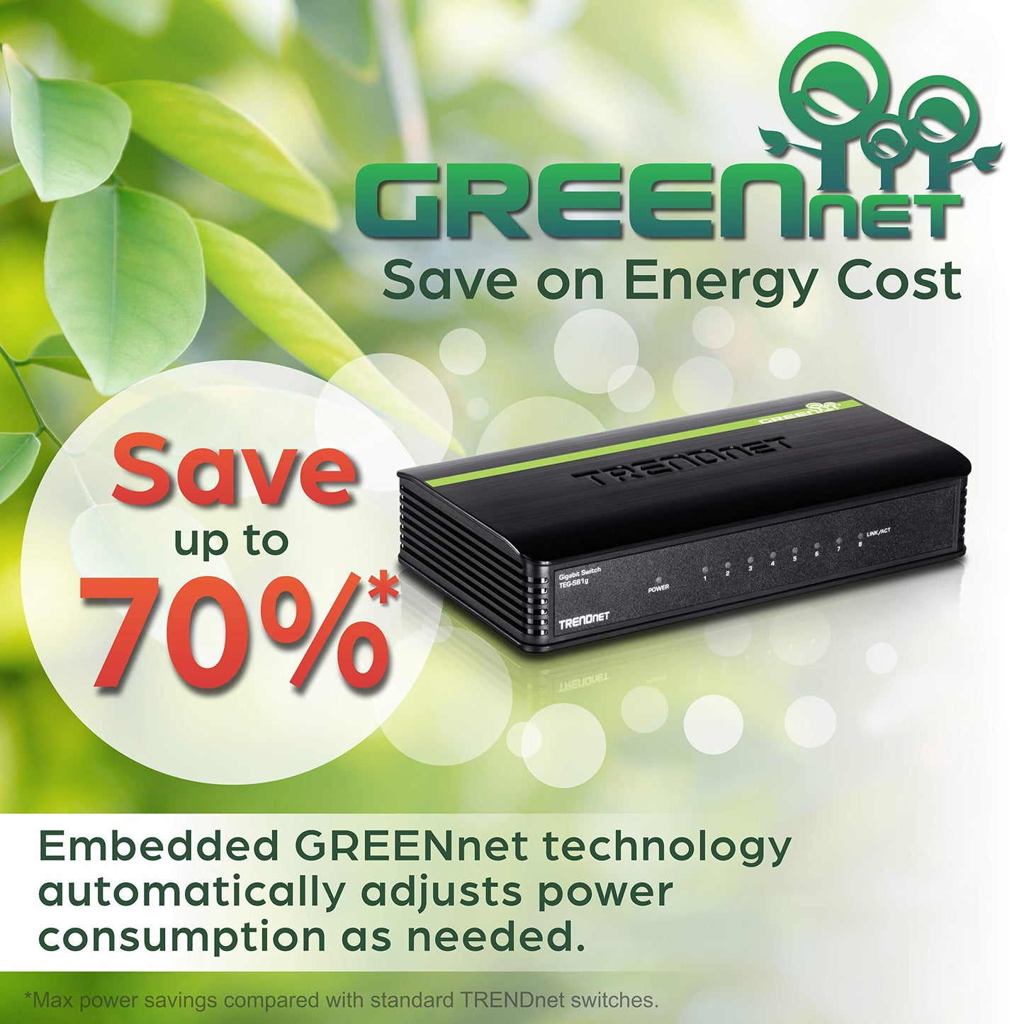 Trendnet TEG-S81G 8 Port Gigabit Greennet Unmanaged Switch