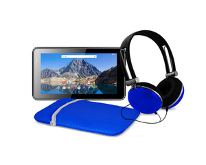 Ematic 7-Inch Android 7.1 (Nougat), Quad-Core 16GB Tablet with Folio Case and Headphones, Blue