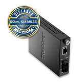 TRENDnet Intelligent 1000Base-T to 1000Base-LX/SX Single Mode SC Fiber Media Converter (20KM, 12.4Miles), Fiber to Ethernet Converter, SC Type Fiber Port, RJ-45,Lifetime Protection, TFC-1000S20