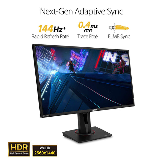 Asus TUF Gaming VG27BQ 27” Monitor 155Hz 1440P 0.4ms Elmb Sync Eye Care DisplayPort HDMI