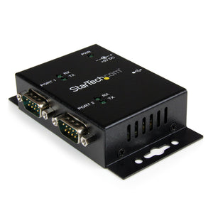 StarTech.com USB to Serial Adapter - 2 Port - Wall Mount - Din Rail Clips - Industrial - COM Port Retention - FTDI - DB9 (ICUSB2322I)