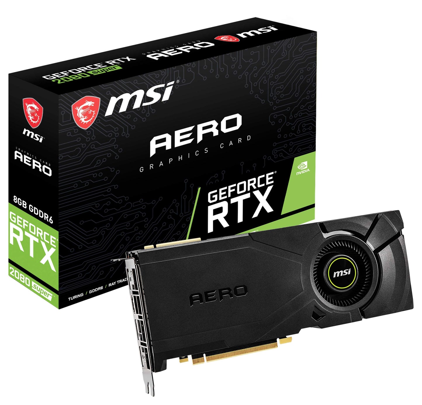 MSI Gaming GeForce RTX 2080 Super 8GB GDRR6 256-Bit HDMI/DP Nvlink Turing Architecture Overclocked Graphics Card (RTX 2080 Super Aero)