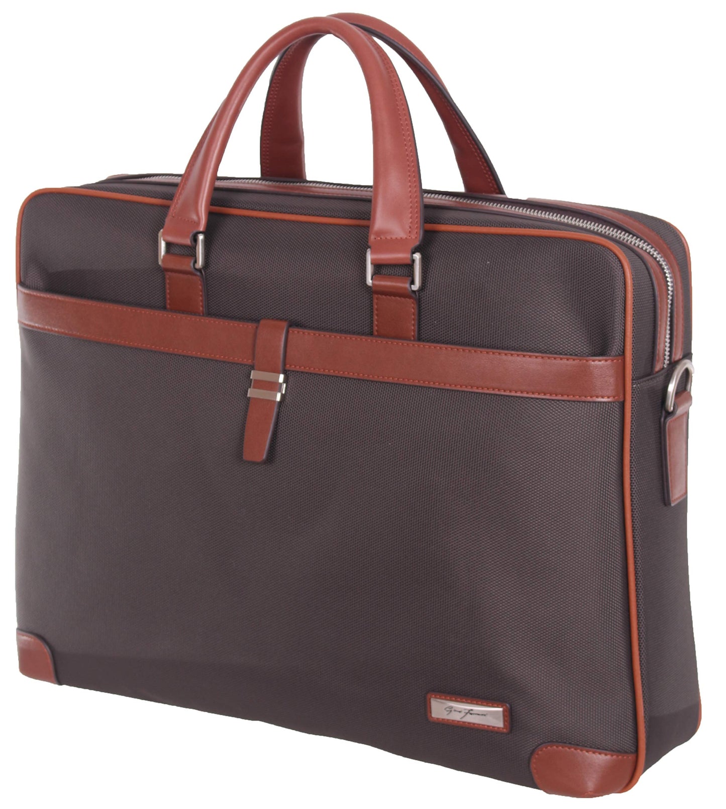 GINO FERRARI Magma 16" Laptop Bag, Gray and Tan, International Carry-on (Model: GFE020)