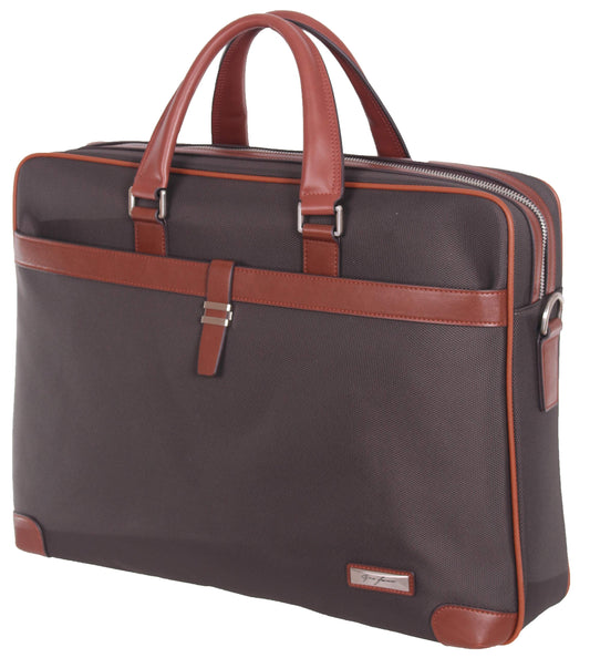 GINO FERRARI Magma 16" Laptop Bag, Gray and Tan, International Carry-on (Model: GFE020)