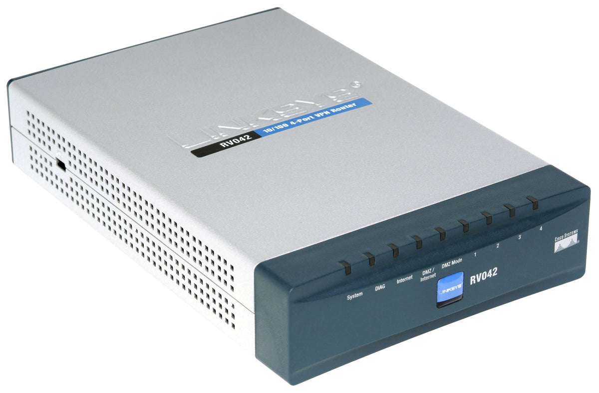 Cisco RV042 4-port 10/100 VPN Router, Dual WAN, grey and black, One Size