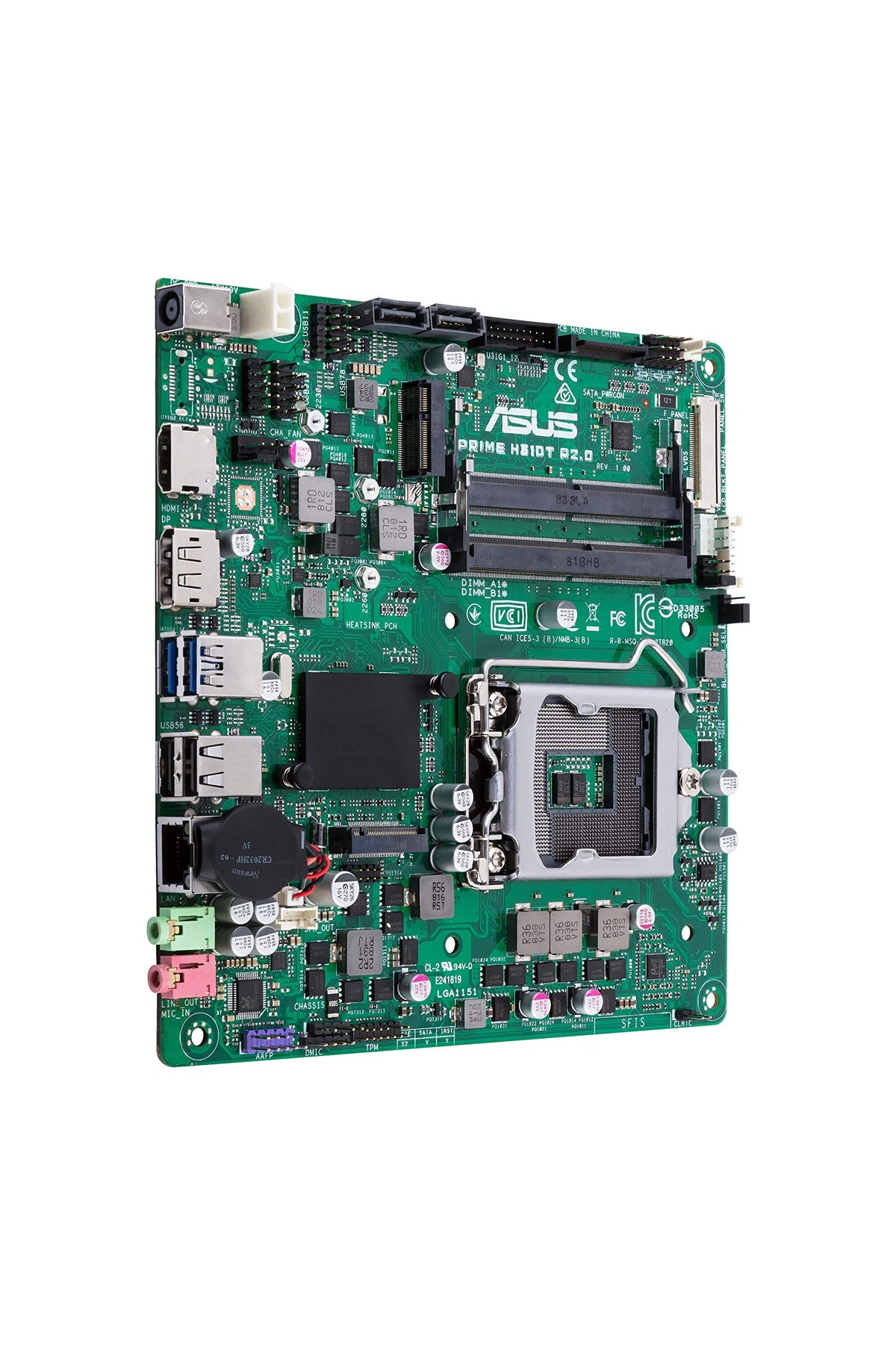ASUS LGA1151 (300 Series) DDR4 M.2 DP HDMI LVDS Thin mITX Motherboard Motherboards Prime H310T R2.0/CSM
