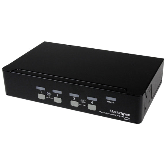 StarTech.com 4 Port Professional USB PS/2 KVM Switch - KVM Switch - 4 x KVM Port(s) - 1 Local User - Desktop - SV431H