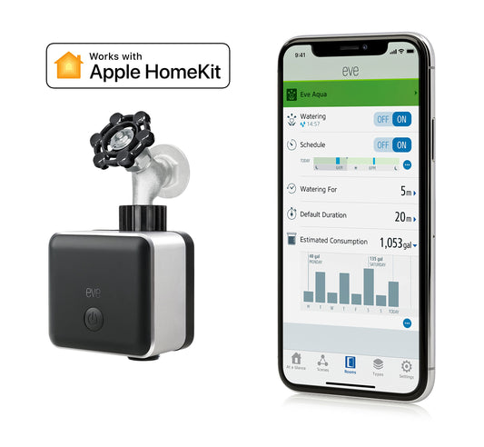 Eve Aqua - Smart Water Controller with auto Shut-Off, Autonomous schedules, Remote Access, Child Lock, no Bridge Necessary (Apple HomeKit)
