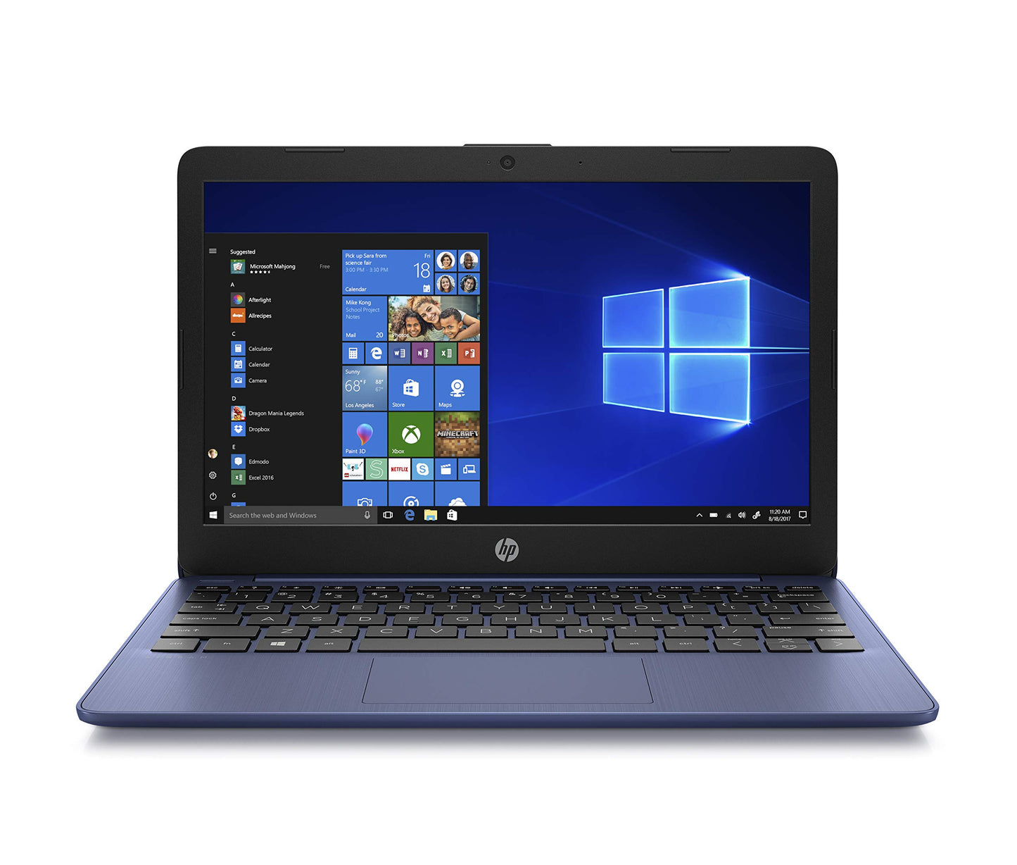 HP Stream 11-Inch Laptop, Intel X5-E8000 Processor, 4 GB RAM, 32 GB eMMC, Windows 10 Home in S Mode with Office 365 Personal and 1 TB Onedrive Storage for One Year (11-ak1010nr, Royal Blue)