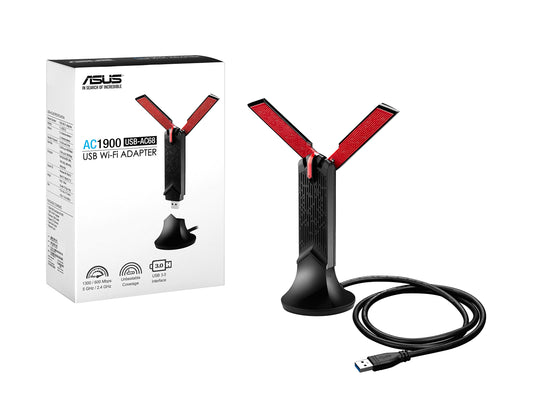 ASUS USB-AC68 AC1900 Dual-Band USB 3.0 WiFi Adapter, Cradle Included