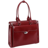 McKlein 94836 USA Winnetka 15" Leather Ladies' Laptop Briefcase Red