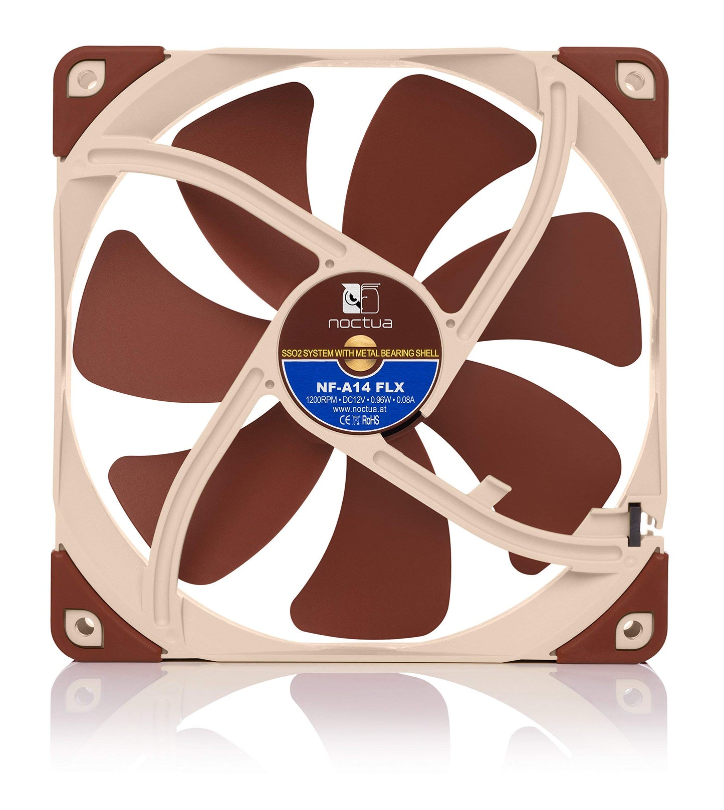 Noctua NF-A14 FLX, Premium Quiet Fan, 3-Pin (140mm, Brown)
