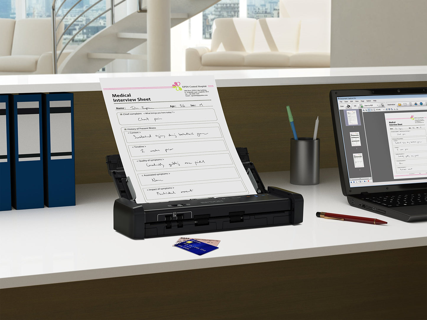 Epson DS-320 Mobile Scanner with ADF: 25ppm, Twain & ISIS Drivers, 3-Year Warranty