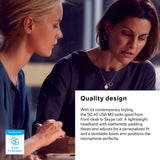 Samsung SC 40 USB MS (506498) - Single-Sided Business Headset | for Skype for Business | with HD Sound, Noise-Cancelling Microphone, USB Connector (Black)