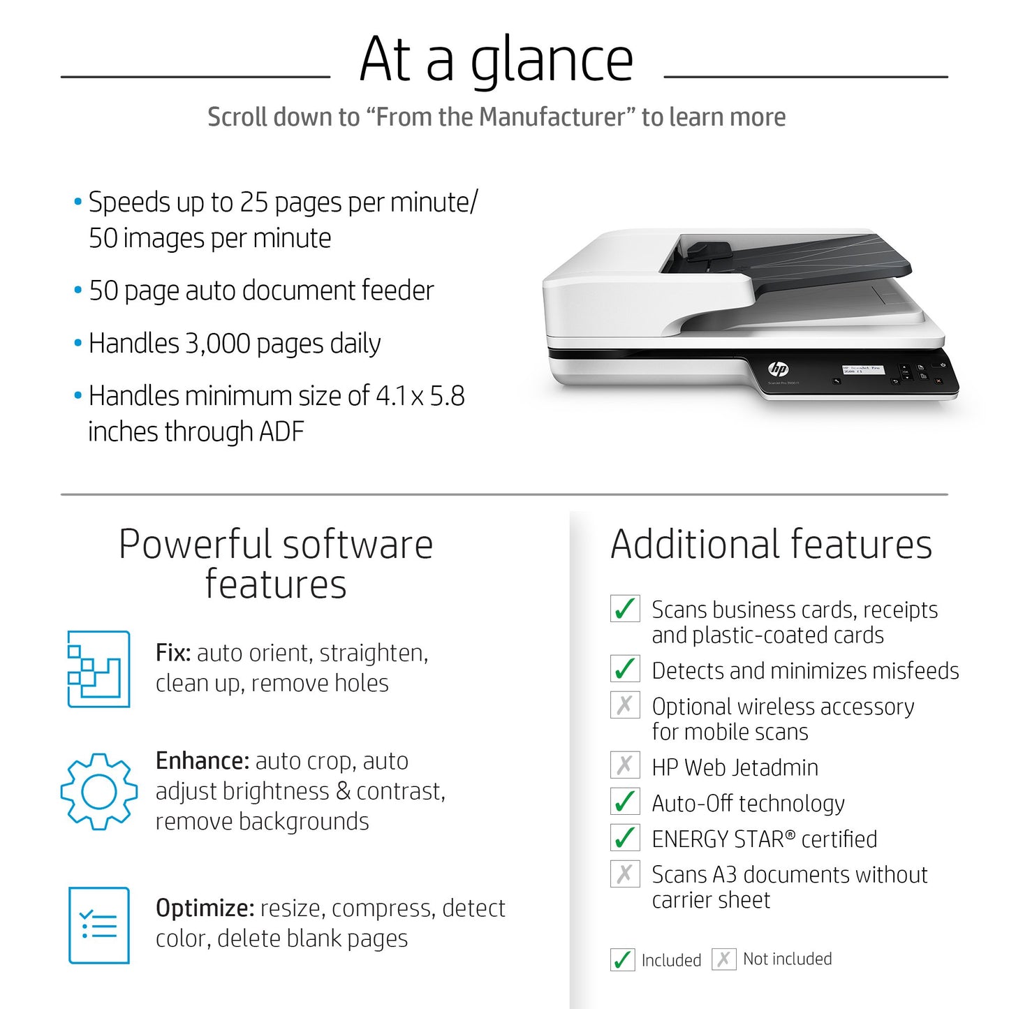 HP Scanjet Pro 3500 f1 Flatbed Scanner