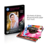 HP Premium Plus Photo Paper -for Inkjet Print -5"x7" -300 g/m -Recycled -Glossy -60/Pack -White
