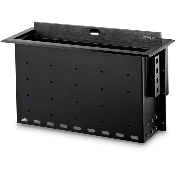 Dual-Module Conference Table Connectivity Box - for Adding Power/Charging/AV/Laptop Docking Modules - Cable Organizer (BOX4MODULE)
