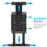 Macally Car Headrest Mount Holder for Apple iPad Pro/Air/Mini, Tablets, Nintendo Switch, iPhone, Smartphones 4.5" to 10" Wide with Dual Adjustable Positions and 360° Rotation (HRMOUNTPRO)