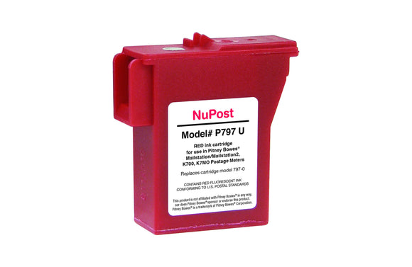 NuPost NPTK700 Compatible Red Ink Cartridge Replacement for Pitney Bowes Postage Meter 797-0, 797-M, 797-Q (Red)