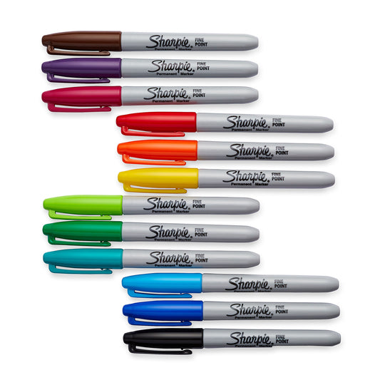 Sanford 30075 Markers Sharpie Fine Point Permanent, 12-Pack, Assorted Colors(30075PP)