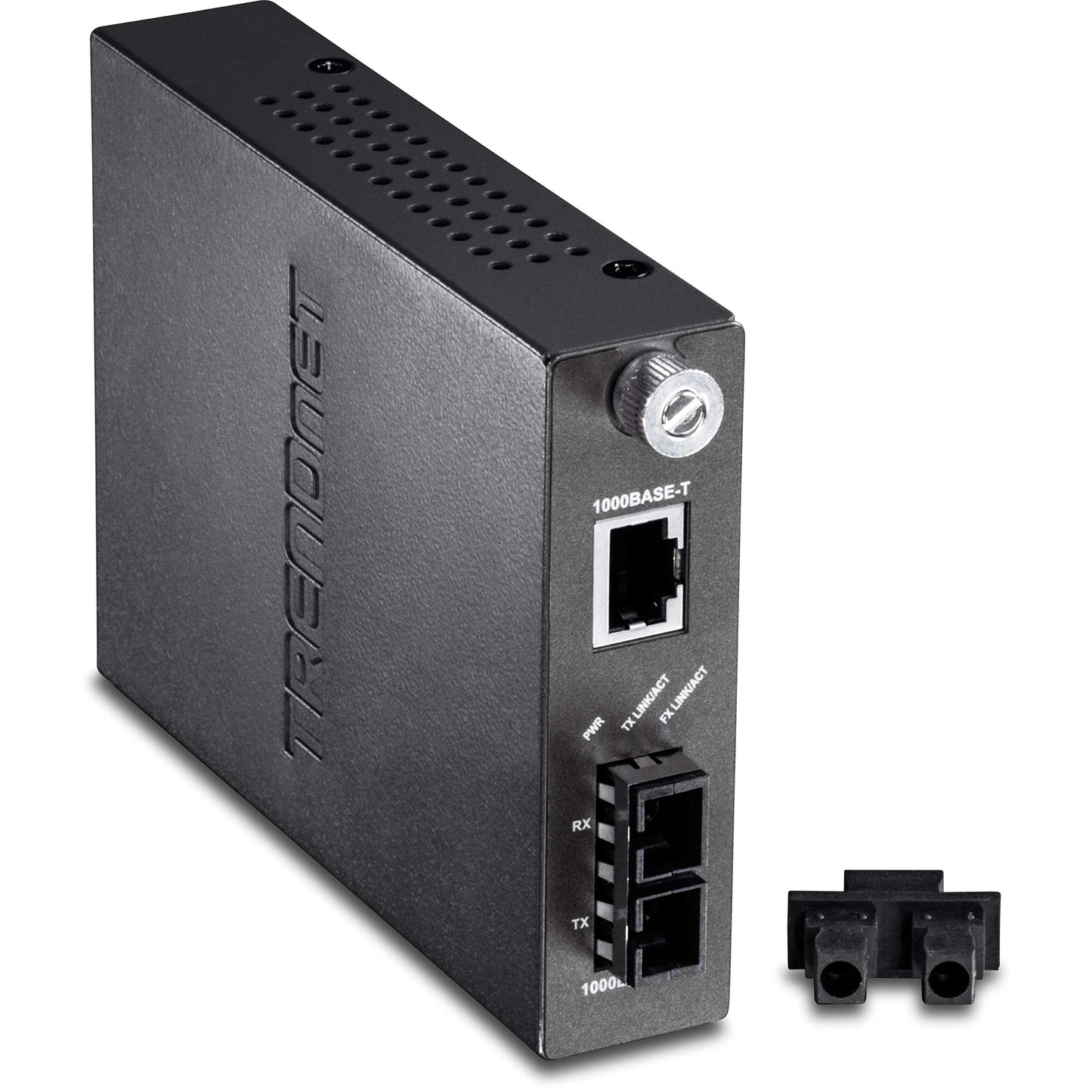 TRENDnet TFC-1000MSC Intelligent 1000Base-T to 1000Base-SX Multi-Mode SC Fiber Converter, 550 M, 1,800-Feet (Black)