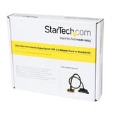 StarTech.com 2 Port SuperSpeed Mini PCI Express USB 3.0 Adapter Card w/Bracket Kit and UASP Support - Dual Port Mini PCIe USB 3 Card (MPEXUSB3S22B)