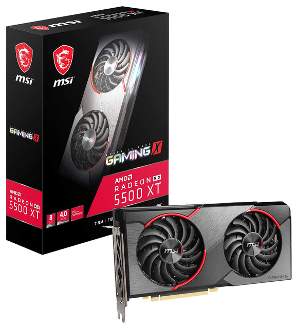 MSI Gaming Radeon RX 5500 XT Boost Clock: 1845 MHz 128-bit 8GB GDDR6 DP/HDMI Dual Torx 3.0 Fans Crossfire Freesync VR Ready Graphics Card (RX 5500 XT Gaming X 8G)