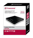 Transcend Information 8X Extra Slim Portable DVD Writer Optical Drive, TS8XDVDS-K (Black)