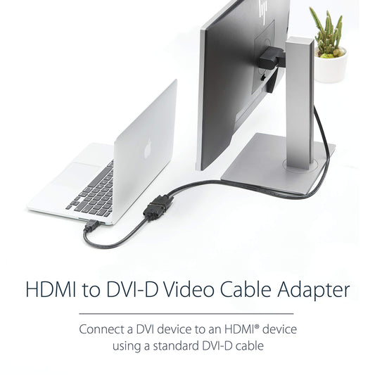 StarTech.com HDMI Male to DVI Female Adapter - 8in - 1080p DVI-D Gender Changer Cable (HDDVIMF8IN)