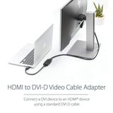 StarTech.com HDMI Male to DVI Female Adapter - 8in - 1080p DVI-D Gender Changer Cable (HDDVIMF8IN)