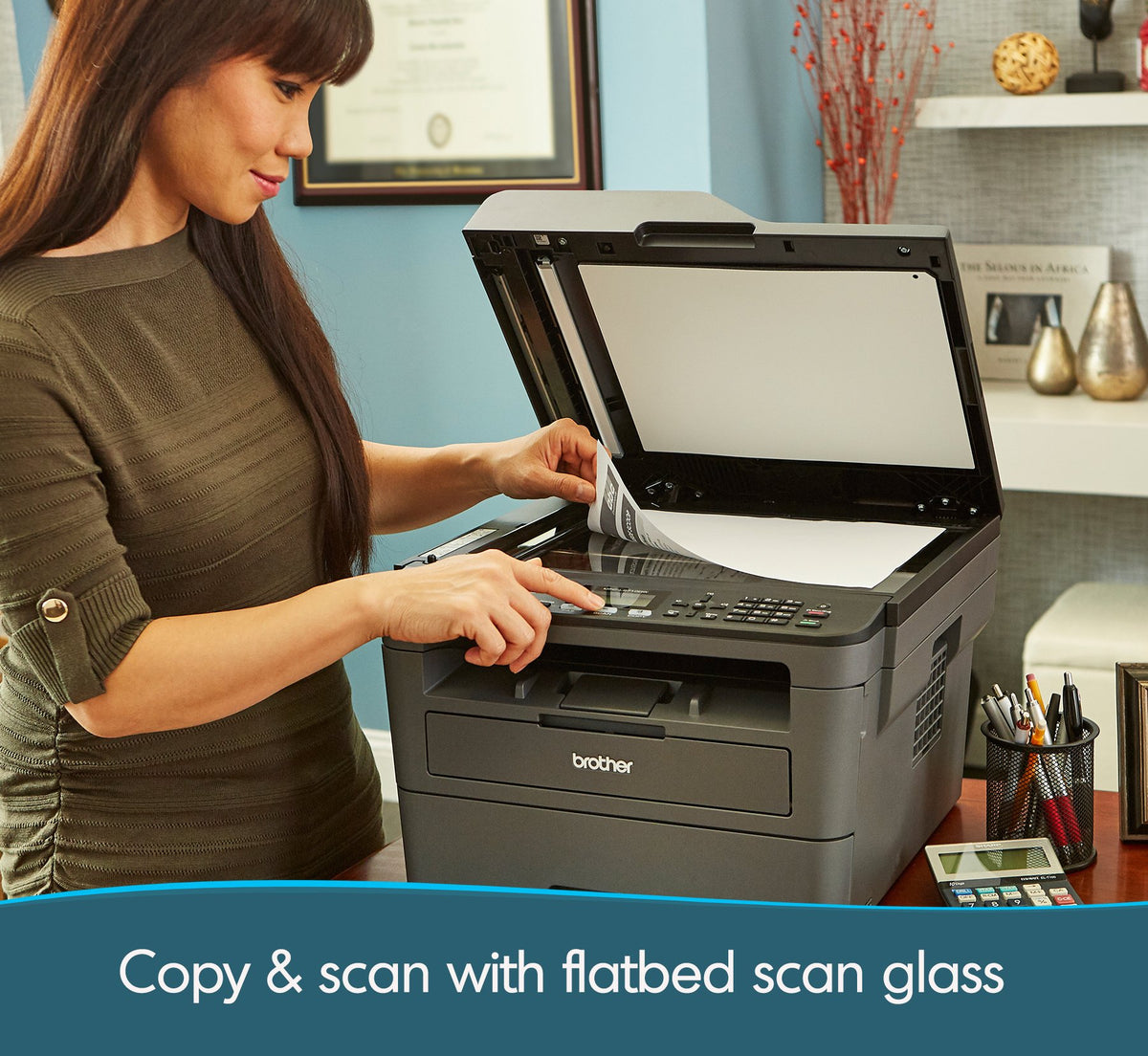 Brother MFCL2710DW Wireless Monochrome Printer with Scanner, Copier & Fax, Black