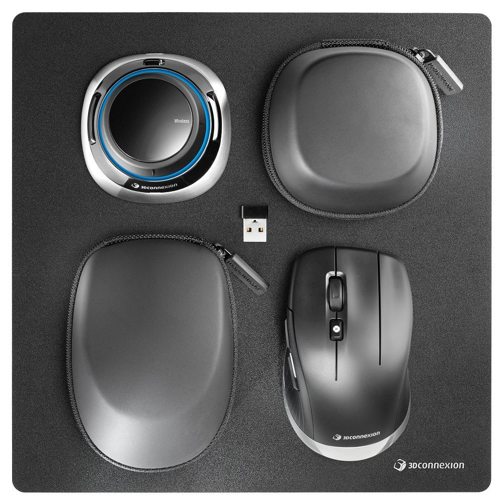 3Dconnexion 3DX-700067 Spacemouse Wireless Kit - 3D Mouse - 2.4 Ghz (3Dx-700067), Black