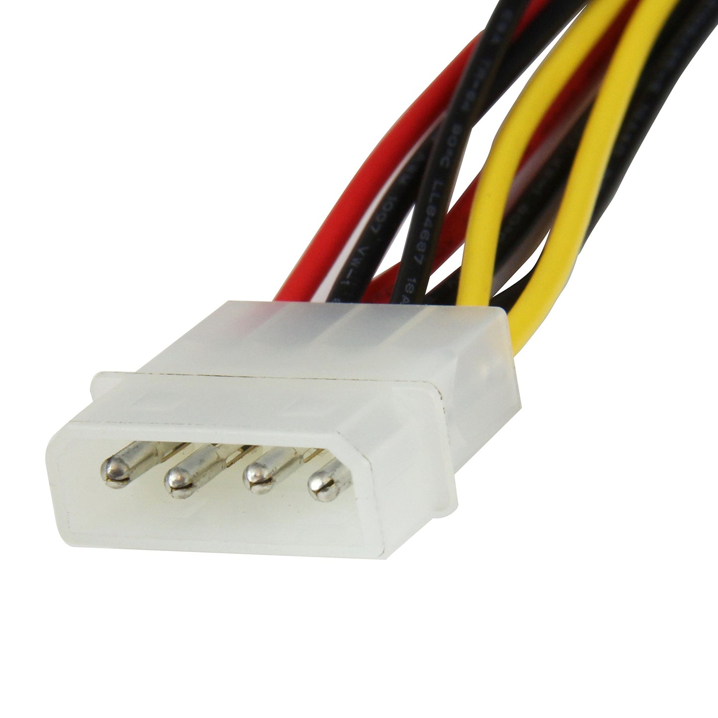 StarTech.com 12in LP4 to 2x Right Angle Latching SATA Power Y Cable Splitter - 4 Pin LP4 to Dual 90 Degree Latching SATA Y Splitter (PYO2LP4LSATR)