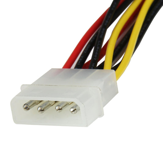 StarTech.com 12in LP4 to 2x Right Angle Latching SATA Power Y Cable Splitter - 4 Pin LP4 to Dual 90 Degree Latching SATA Y Splitter (PYO2LP4LSATR)
