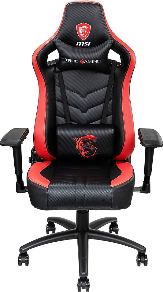 MSI MAG CH110 Gaming Chair Ergonomic Office Chair with Steel Frame Support, Breathable Molded Foam, 180-Degree Reclinable, 4D Multi-Adjustable Armrests, Headrest Pillow and Lumbar Cushion Included