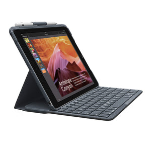 Refurbished Logitech Slim Folio with Integrated Bluetooth Keyboard for iPad (5th and 6th Generation)