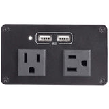 Power Outlet Module for Conference Table Connectivity Box - 2X AC Power and 2X USB-A - Power and Charging Hub (MOD4POWERNA)